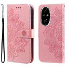 For Honor 200 Pro Seven-petal Flowers Embossing Leather Phone Case(Rose Gold) - 1