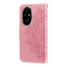 For Honor 200 Pro Seven-petal Flowers Embossing Leather Phone Case(Rose Gold) - 3