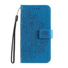 For Honor 200 Seven-petal Flowers Embossing Leather Phone Case(Blue) - 2
