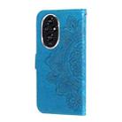 For Honor 200 Seven-petal Flowers Embossing Leather Phone Case(Blue) - 3
