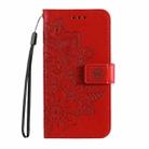 For Honor 200 Seven-petal Flowers Embossing Leather Phone Case(Red) - 2
