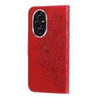 For Honor 200 Seven-petal Flowers Embossing Leather Phone Case(Red) - 3