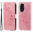 For Honor 200 Seven-petal Flowers Embossing Leather Phone Case(Rose Gold) - 1