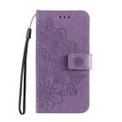 For Honor Play 60 Plus Seven-petal Flowers Embossing Leather Phone Case(Light Purple) - 2