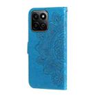 For Honor Play 60 Plus Seven-petal Flowers Embossing Leather Phone Case(Blue) - 3