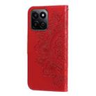 For Honor Play 60 Plus Seven-petal Flowers Embossing Leather Phone Case(Red) - 3