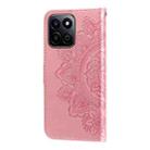 For Honor Play 60 Plus Seven-petal Flowers Embossing Leather Phone Case(Rose Gold) - 3
