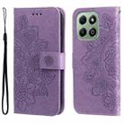 For Honor X6b Seven-petal Flowers Embossing Leather Phone Case(Light Purple) - 1