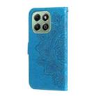 For Honor X6b Seven-petal Flowers Embossing Leather Phone Case(Blue) - 3