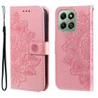 For Honor X6b Seven-petal Flowers Embossing Leather Phone Case(Rose Gold) - 1