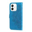 For Honor X60i Seven-petal Flowers Embossing Leather Phone Case(Blue) - 3