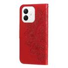 For Honor X60i Seven-petal Flowers Embossing Leather Phone Case(Red) - 3