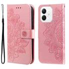 For Honor X60i Seven-petal Flowers Embossing Leather Phone Case(Rose Gold) - 1