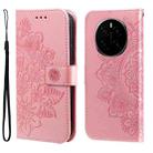 For Honor Magic7 Seven-petal Flowers Embossing Leather Phone Case(Rose Gold) - 1