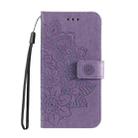 For Honor Magic7 Pro Seven-petal Flowers Embossing Leather Phone Case(Light Purple) - 2