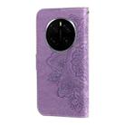 For Honor Magic7 Pro Seven-petal Flowers Embossing Leather Phone Case(Light Purple) - 3