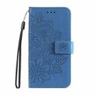 For Honor Magic7 Pro Seven-petal Flowers Embossing Leather Phone Case(Blue) - 2