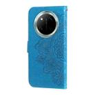 For Honor X9c / Magic7 Lite Seven-petal Flowers Embossing Leather Phone Case(Blue) - 3