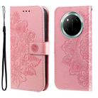 For Honor X9c / Magic7 Lite Seven-petal Flowers Embossing Leather Phone Case(Rose Gold) - 1