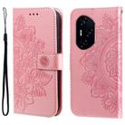 For Honor 300 Ultra Seven-petal Flowers Embossing Leather Phone Case(Rose Gold) - 1