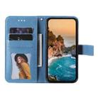 For Honor 400 Lite Seven-petal Flowers Embossing Leather Phone Case(Blue) - 3