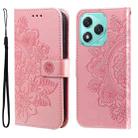 For Honor 400 Lite Seven-petal Flowers Embossing Leather Phone Case(Rose Gold) - 1