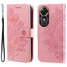 For Honor Play 60 Seven-petal Flowers Embossing Leather Phone Case(Rose Gold) - 1