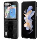 For Samsung Galaxy Z Flip5 ABEEL Genuine Leather Weilai Series Phone Case(Black) - 1