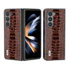 For Samsung Galaxy Z Fold5 ABEEL Genuine Leather Weilai Series Phone Case(Coffee) - 1