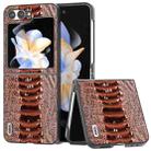 For Samsung Galaxy Z Flip6 ABEEL Genuine Leather Weilai Series Phone Case(Coffee) - 1