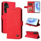 For Honor X50i 5G Skin Feel Life Tree Metal Button Leather Phone Case(Red) - 1