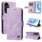 For Honor X50i 5G Skin Feel Life Tree Metal Button Leather Phone Case(Purple) - 1