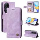 For Honor Play 50 Plus Skin Feel Life Tree Metal Button Leather Phone Case(Purple) - 1