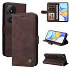 For Honor Play 50 Plus Skin Feel Life Tree Metal Button Leather Phone Case(Brown) - 1