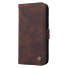 For Honor 100 Pro Skin Feel Life Tree Metal Button Leather Phone Case(Brown) - 2