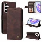 For Honor X50i+ Skin Feel Life Tree Metal Button Leather Phone Case(Brown) - 1