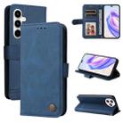 For Honor X50i+ Skin Feel Life Tree Metal Button Leather Phone Case(Blue) - 1