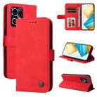 For Honor 90 GT Skin Feel Life Tree Metal Button Leather Phone Case(Red) - 1