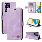 For Honor 90 GT Skin Feel Life Tree Metal Button Leather Phone Case(Purple) - 1