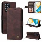 For Honor 90 GT Skin Feel Life Tree Metal Button Leather Phone Case(Brown) - 1