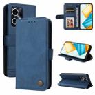 For Honor 90 GT Skin Feel Life Tree Metal Button Leather Phone Case(Blue) - 1