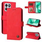 For Honor X8b Skin Feel Life Tree Metal Button Leather Phone Case(Red) - 1