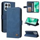 For Honor X8b Skin Feel Life Tree Metal Button Leather Phone Case(Blue) - 1