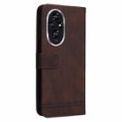 For Honor 200 Skin Feel Life Tree Metal Button Leather Phone Case(Brown) - 3