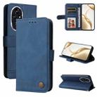 For Honor 200 Skin Feel Life Tree Metal Button Leather Phone Case(Blue) - 1