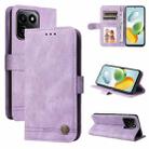 For Honor Play 60 Plus Skin Feel Life Tree Metal Button Leather Phone Case(Purple) - 1