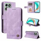 For Honor X6b Skin Feel Life Tree Metal Button Leather Phone Case(Purple) - 1