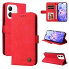 For Honor X60i Skin Feel Life Tree Metal Button Leather Phone Case(Red) - 1