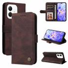 For Honor X60i Skin Feel Life Tree Metal Button Leather Phone Case(Brown) - 1