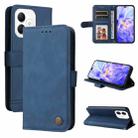 For Honor X60i Skin Feel Life Tree Metal Button Leather Phone Case(Blue) - 1